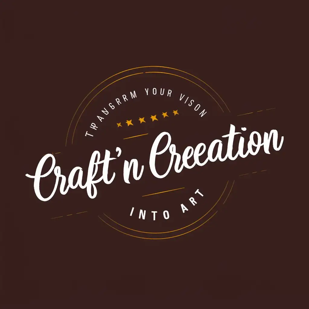 logo, Transform Your Vision Into Art, with the text "Craft'N Creation", typography