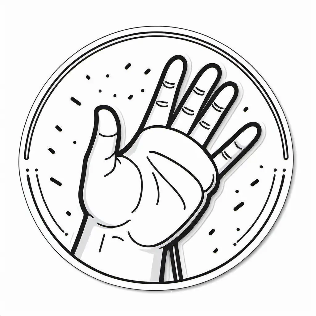 Cartoon-Hand-Being-Slapped-Black-and-White-Coloring-Page-with-Simple-Design
