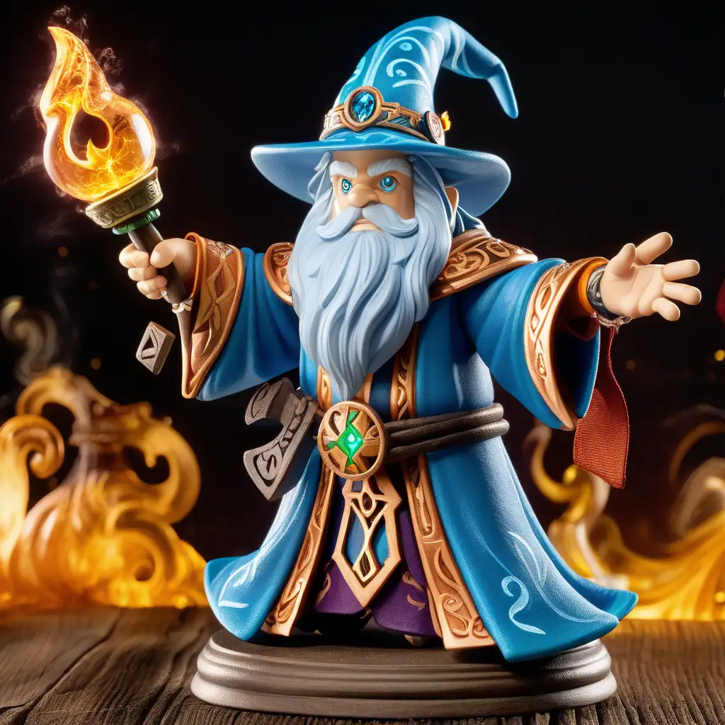 Mystical Enchanter Wizard Toy with Arcane Energy Staff
