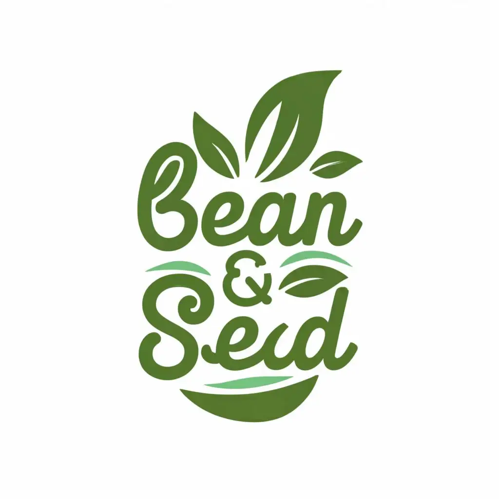 LOGO-Design-For-Bean-Seed-Fresh-Green-Leafy-Plant-with-Elegant-Typography-for-Restaurant-Branding
