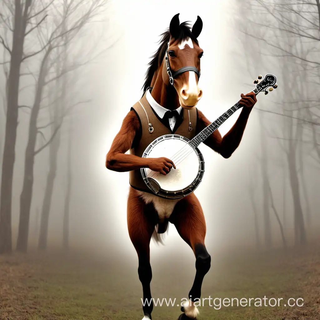 Лошадь играет на банджо