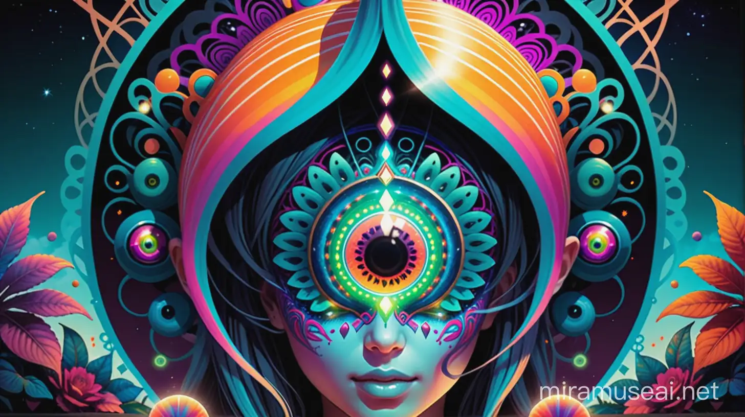 design a psychedelic psytrance festival poster