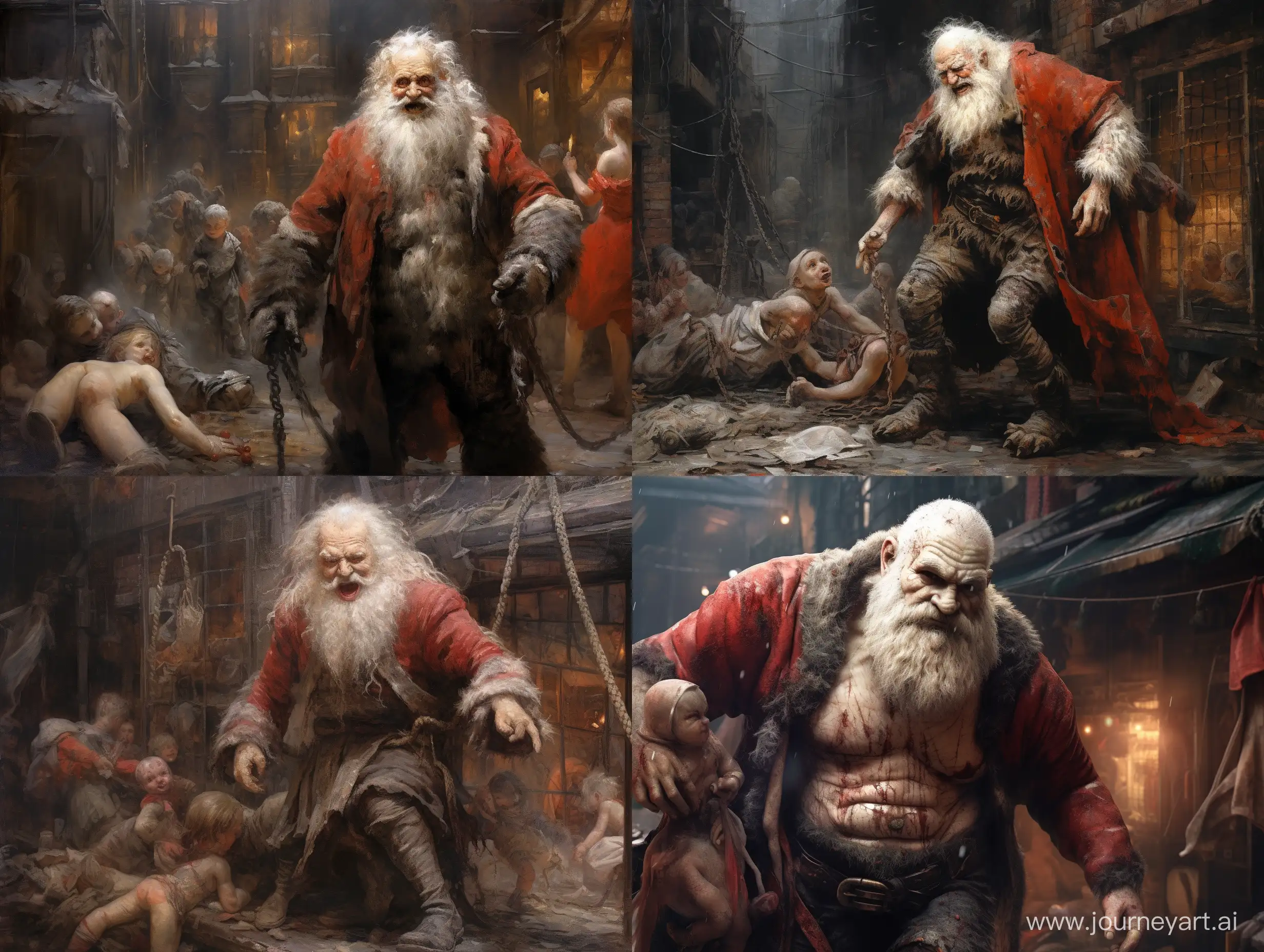 Disturbing-Scene-Tormented-Boy-and-Cruel-Santa-Claus-in-Gloomy-Medieval-Style