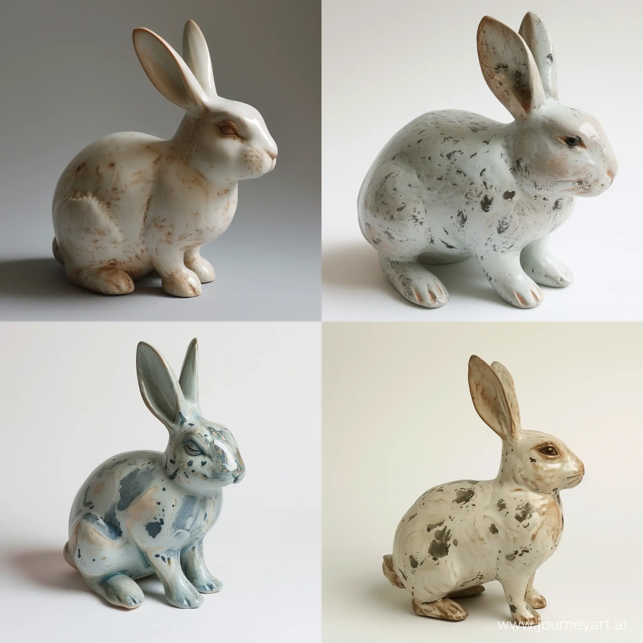 Elegant-Ceramic-Rabbit-Standing-Tall-with-Positive-Grace