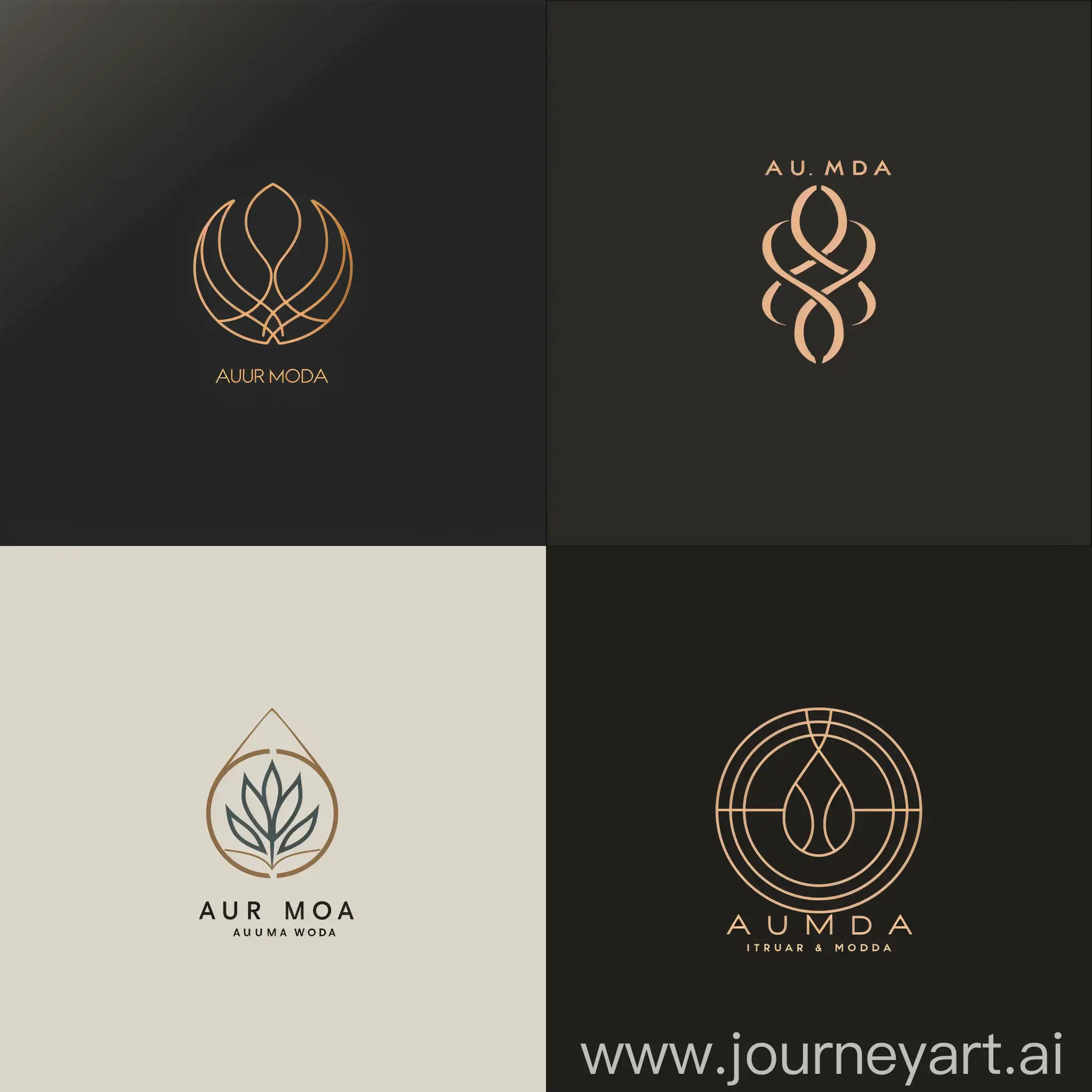 **Aura Moda** I designed a simple logo that includes a symbol that symbolizes elegance and sophistication, while using calm colors that express elegance.