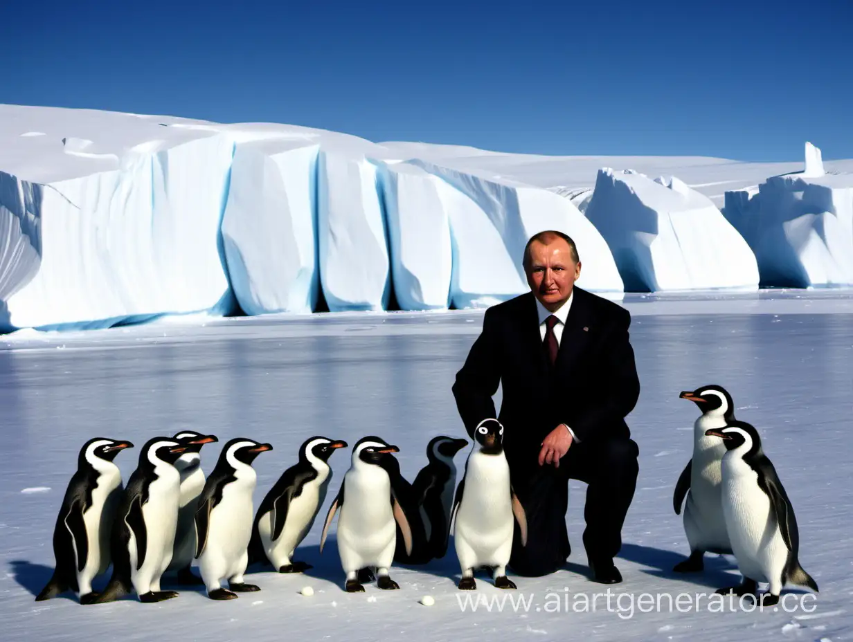 Президен Владимир Владимирович с пингвинами в Антарктиде. Яйца