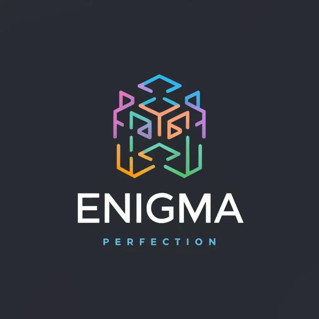 logo, there is no limit to perfection, with the text "Enigma", typography, be used in Internet industry