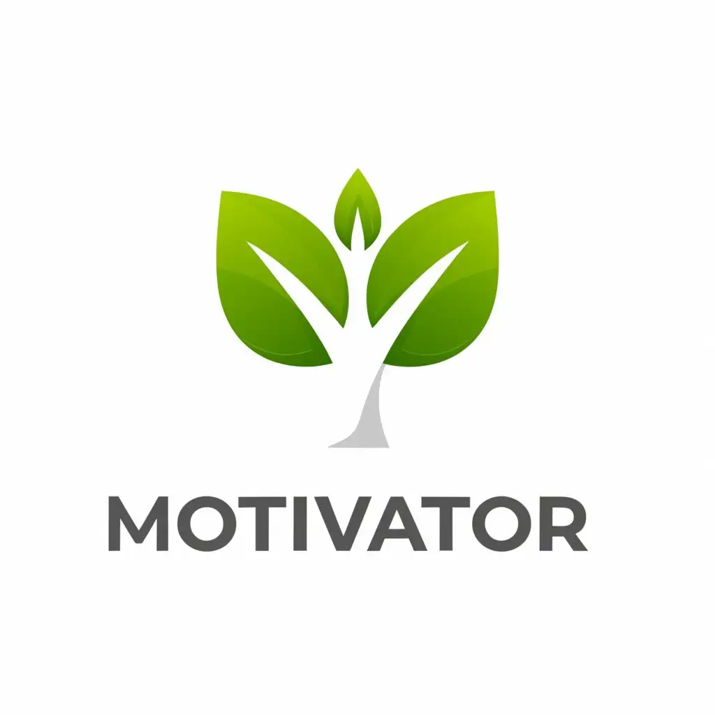 a logo design,with the text "Motivator", main symbol:tree leaf,Moderate,be used in Education industry,clear background