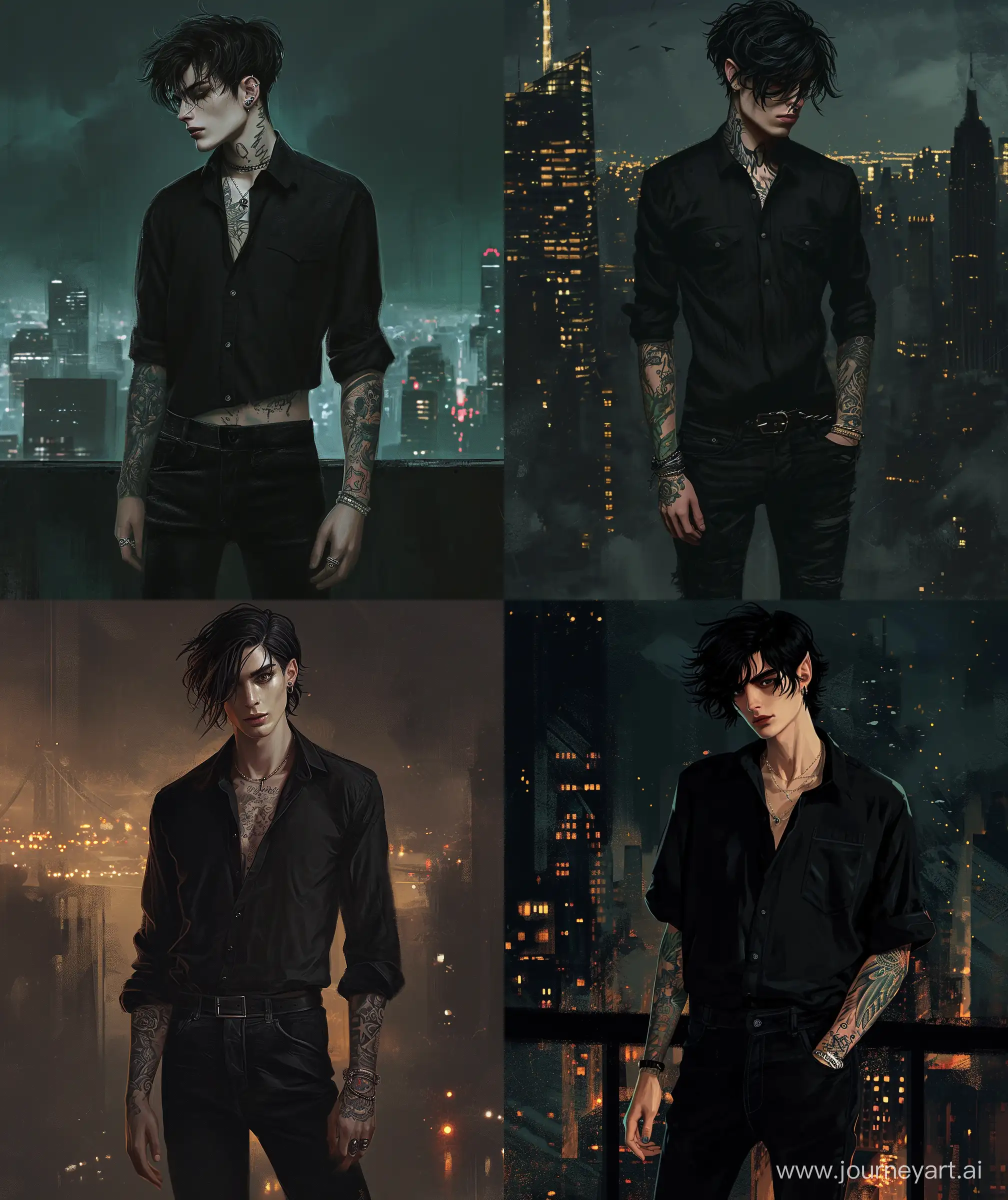 Stylish-Vampire-in-a-Dark-City-Hot-Male-Anime-Digital-Painting
