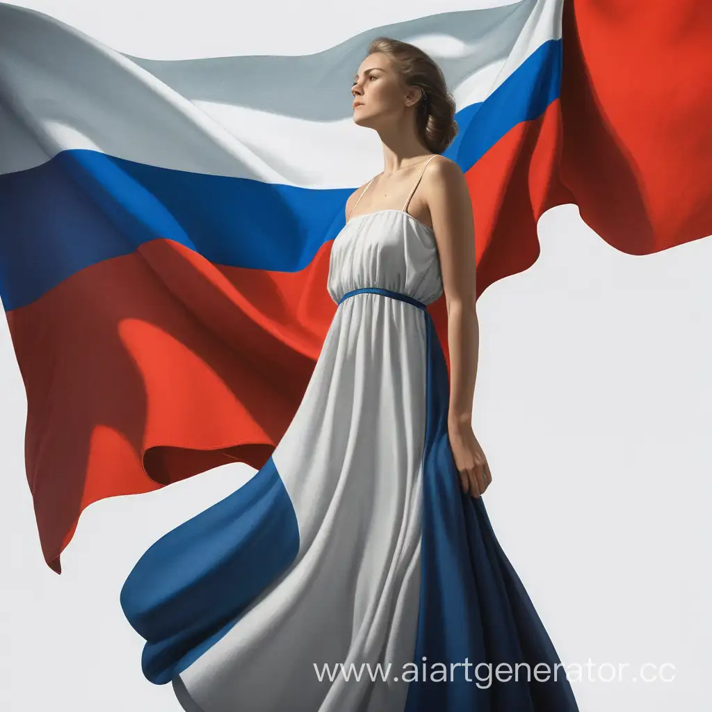 Russian-Flag-Elegance-Woman-in-a-Dress