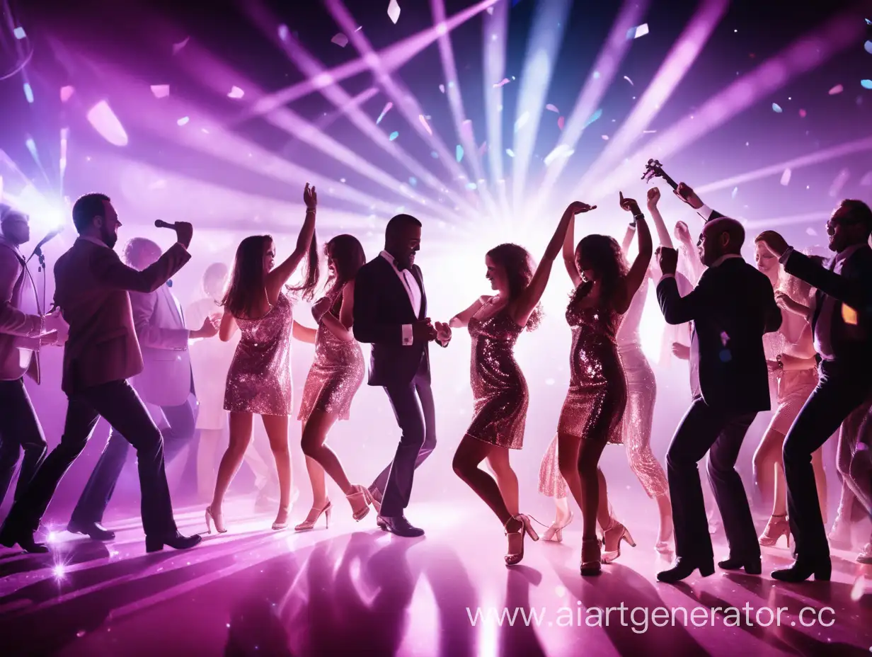 Vibrant-Celebration-Disco-Dancing-with-Live-Music-Light-Tones-and-Roses
