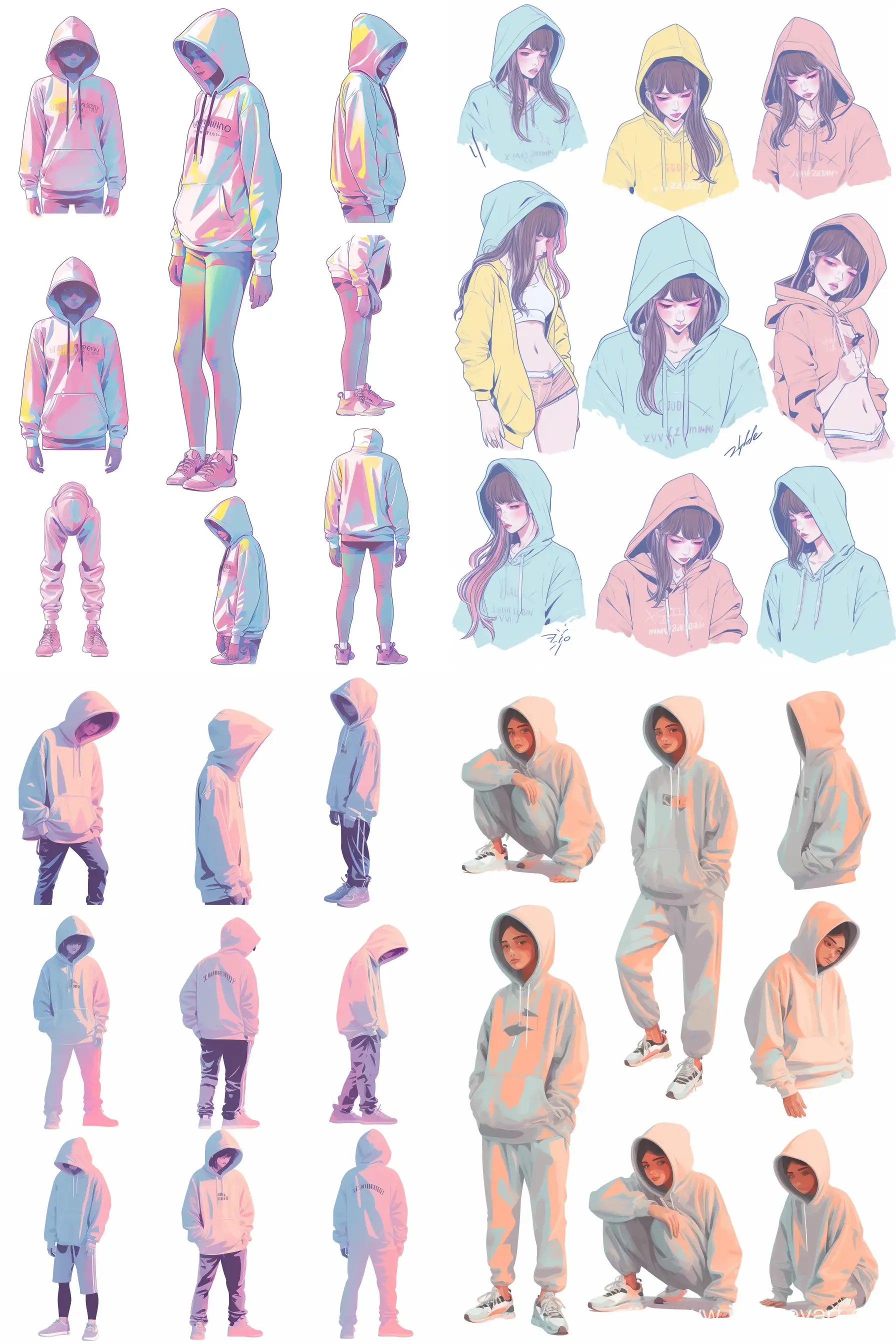 Fashionable-Hoodie-Poses-in-Retro-Anime-Style