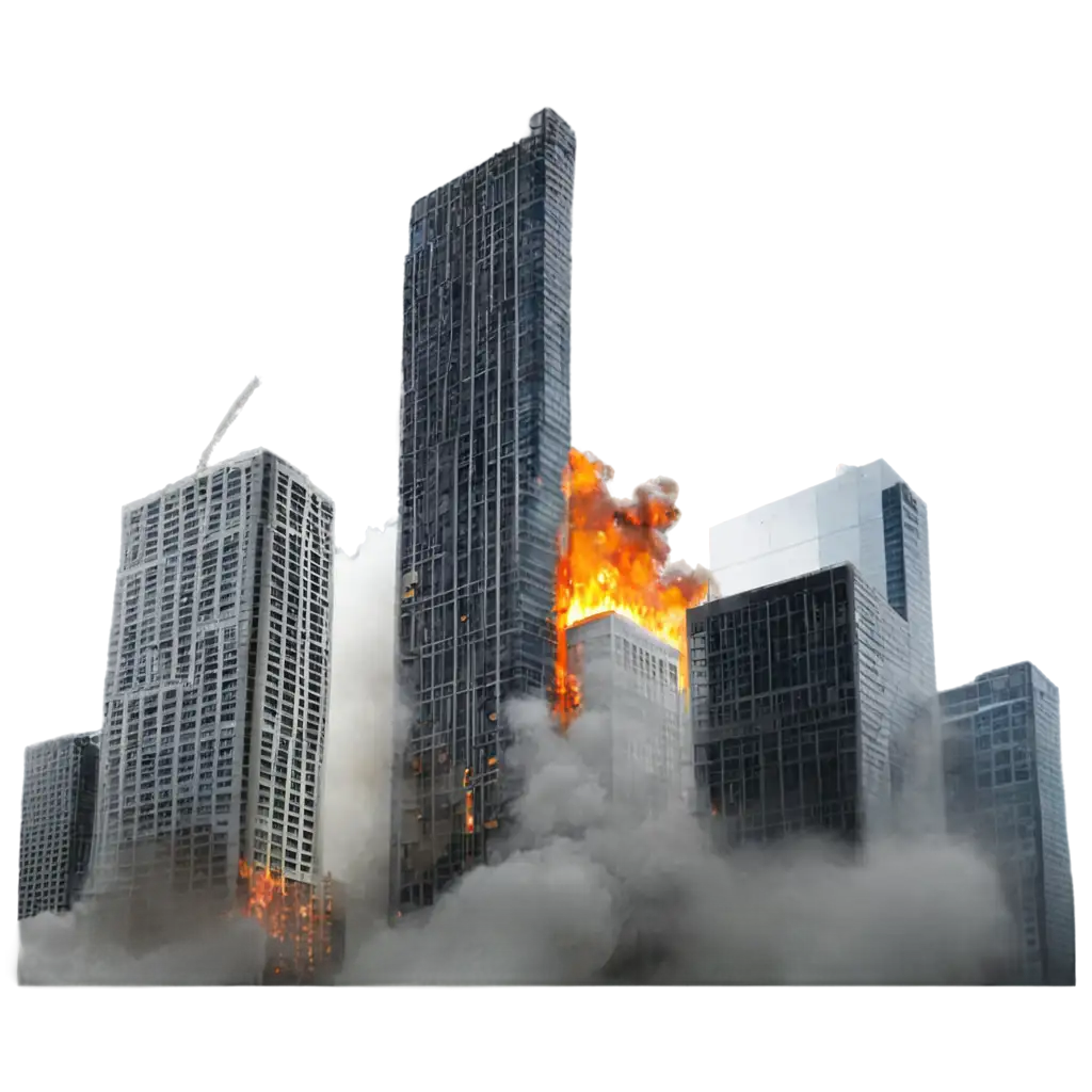 Exploded-Skyscraper-PNG-Capturing-the-Spectacle-of-Urban-Destruction