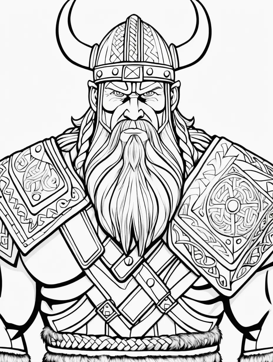 VIKING MAN FOR COLOURING BOOK