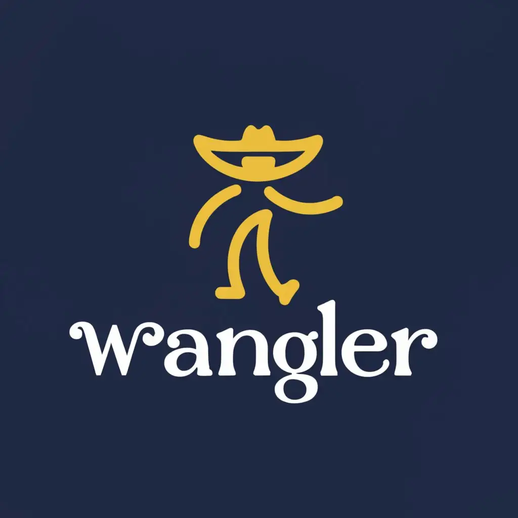 a logo design,with the text 'wrangler', main symbol:dance cowboy, Minimalistic, be used in Entertainment industry, clear background