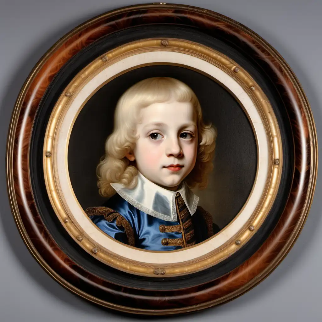 Portrait of 8YearOld Louis Joseph 17th Century Royal Son with Blonde Hair and Delicate Features