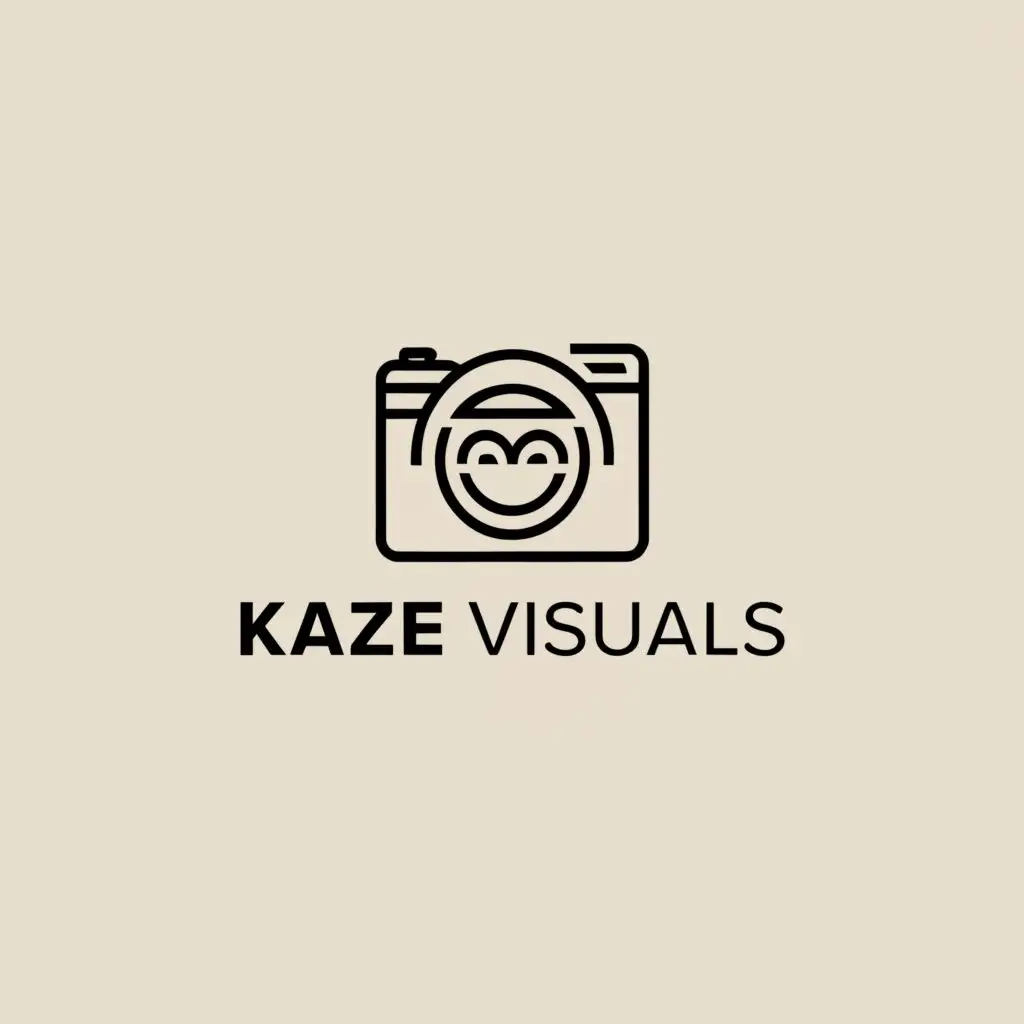 a logo design,with the text "Kaze visuals", main symbol:advanced cameras Nikon,Moderate,clear background
