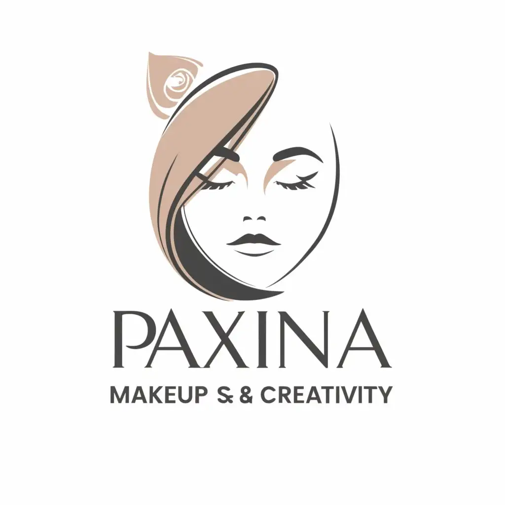 a logo design,with the text "Paxina's Makeup And Creativity", main symbol:Lady ,Minimalistic,be used in Beauty Spa industry,clear background