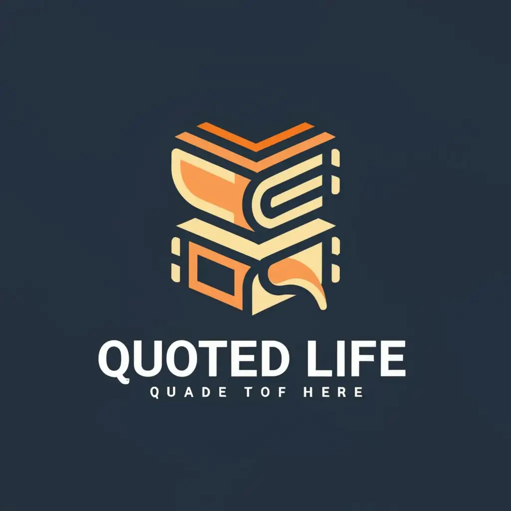 logo, book, with the text "Quoted Life", typography, be used in Education industry