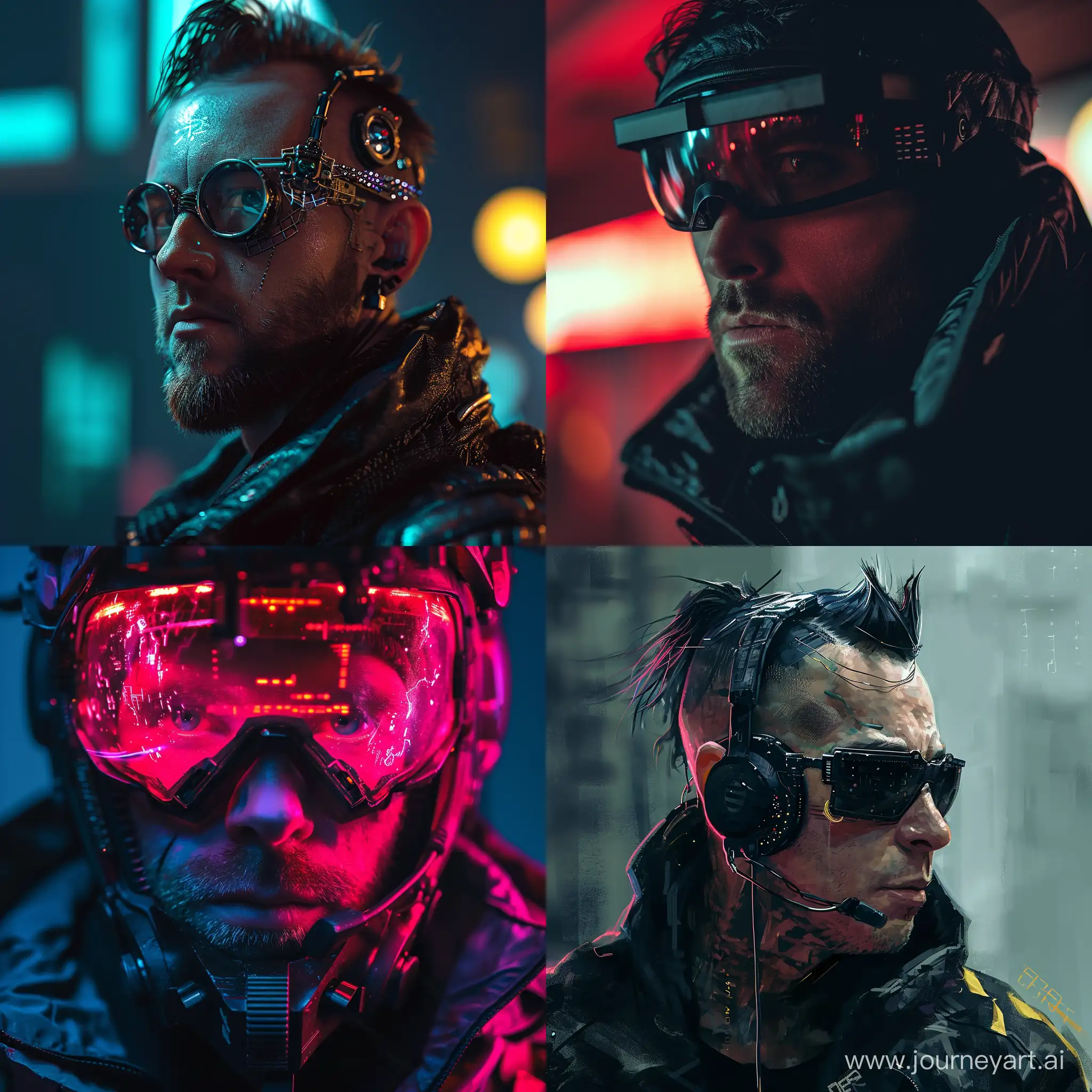 Futuristic-Cyberpunk-Man-Portrait-in-HighTech-Environment