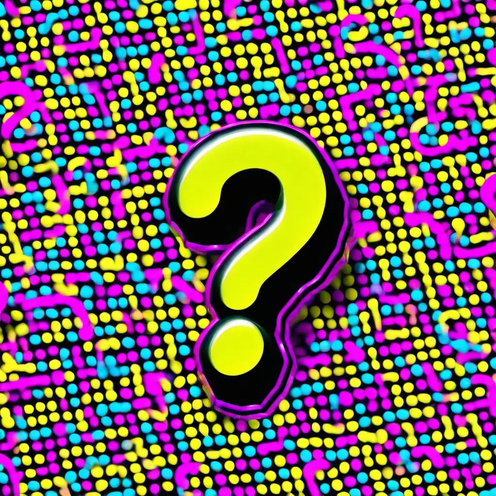 Mystical Nostalgia 90s Rave Theme with Question Mark Intrigue