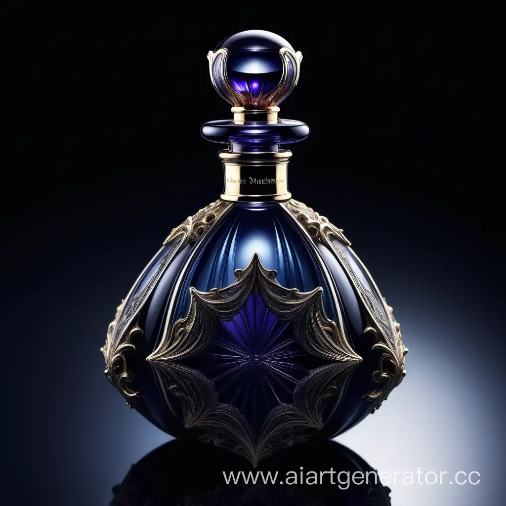 Роскошный изящный парфюмерный флакон, похожий на одеяния тёмного волшебника.