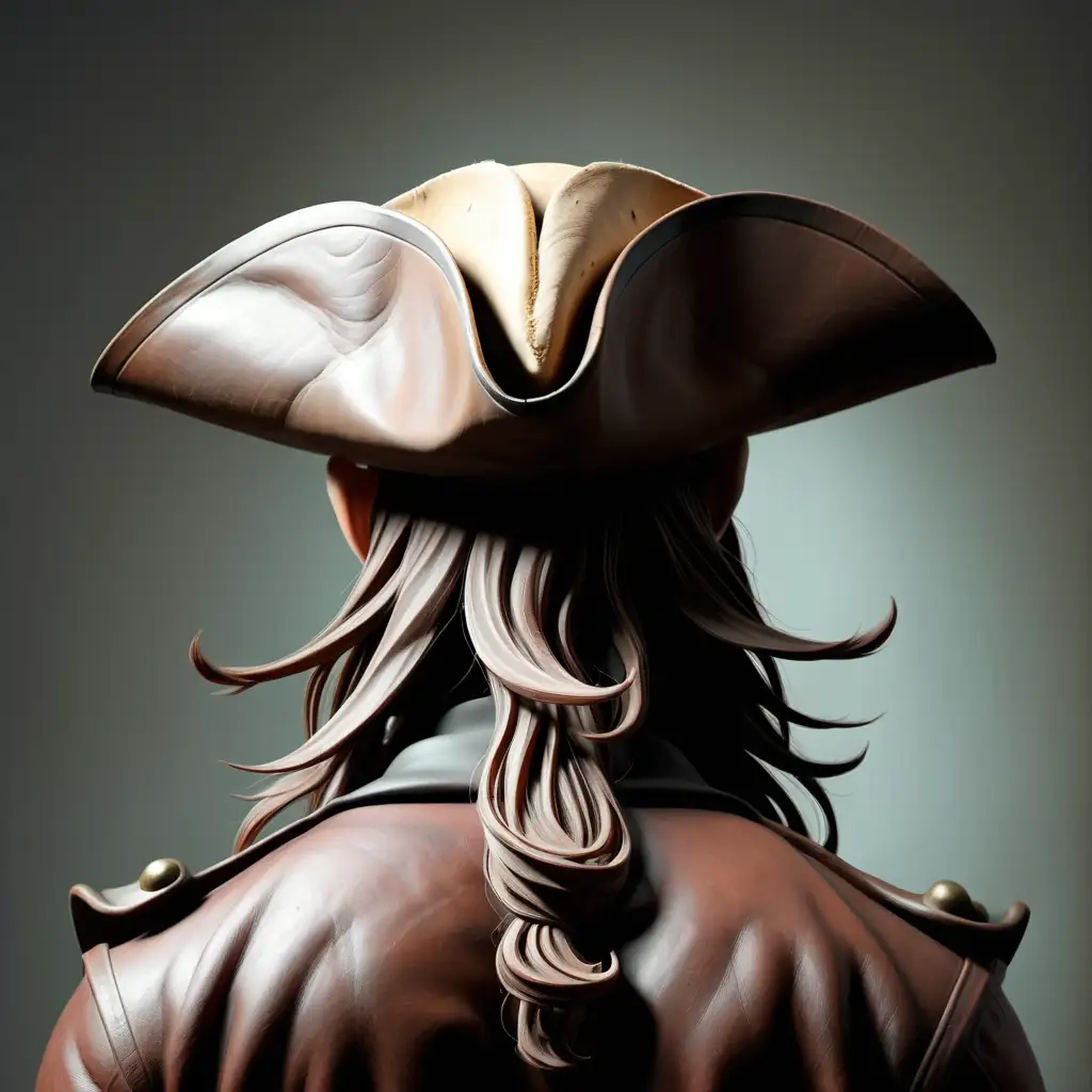 Historical Figure in Tricorn Hat Seen from Behind