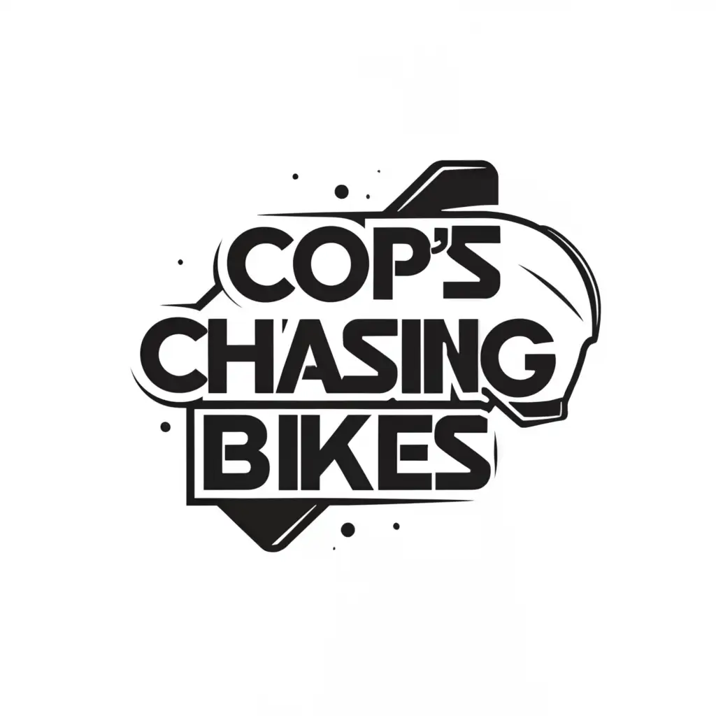 LOGO-Design-For-CopsChasingBikes-Minimalistic-Black-Motorbike-Helmet-Emblem