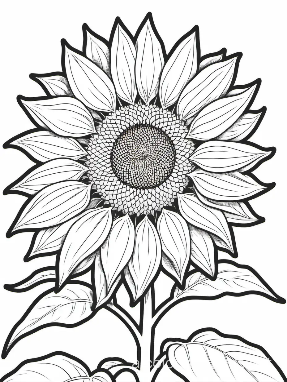 Simple-Sunflower-Coloring-Page-for-Kids