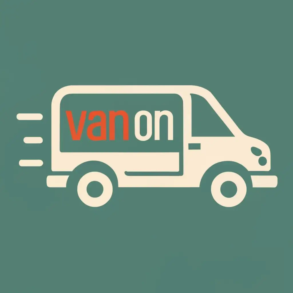 logo, Van, Van delivery service, Spell out the brand name 'Van on Demand', professional, minimalistic, make the truck a LUTON VAN, make it appear as if the van is driving at high speed, spell the brand name on the back of the van as if it's the cargo, with the text 'Van on Demand', typography, be used in Automotive industry, same style different type of van, more minimalistic font, make the truck more minimalistic/modern, make the logo pop out more, vibrant colors