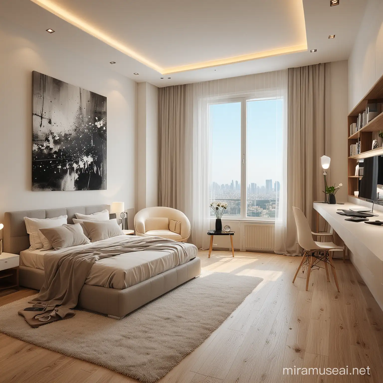 Contemporary Room Interior with Minimalist Design