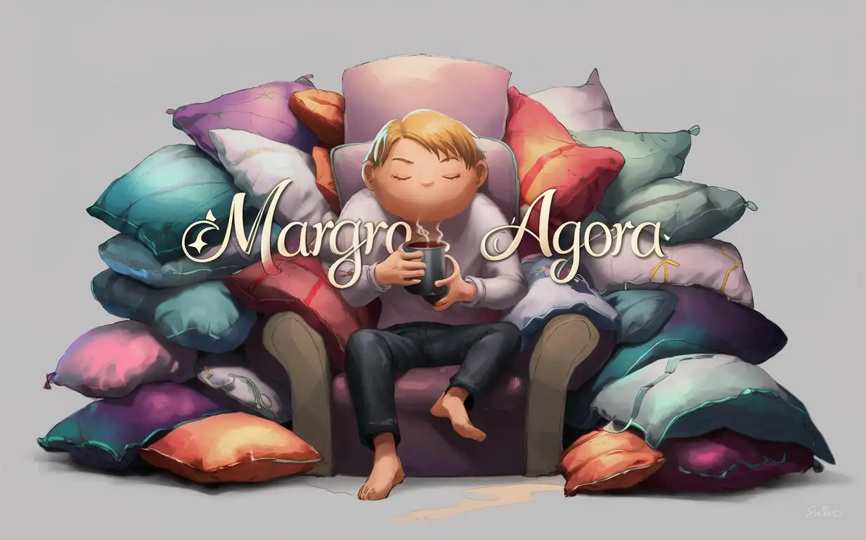 Cozy-Anime-Style-Scene-Young-Man-Relaxing-with-Hot-Cocoa-Among-Colorful-Pillows