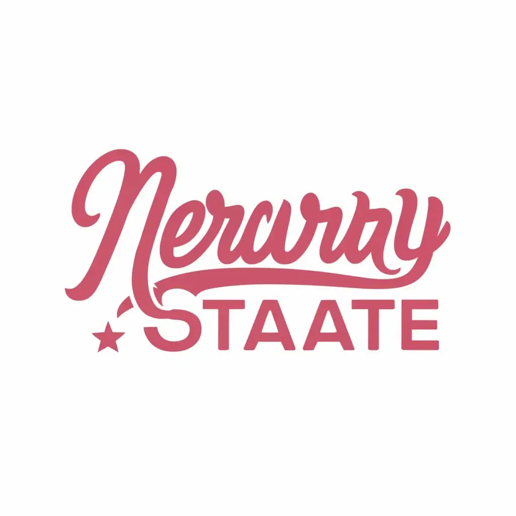 a logo design,with the text "Mercury State", main symbol:Pink Star,Moderate,clear background