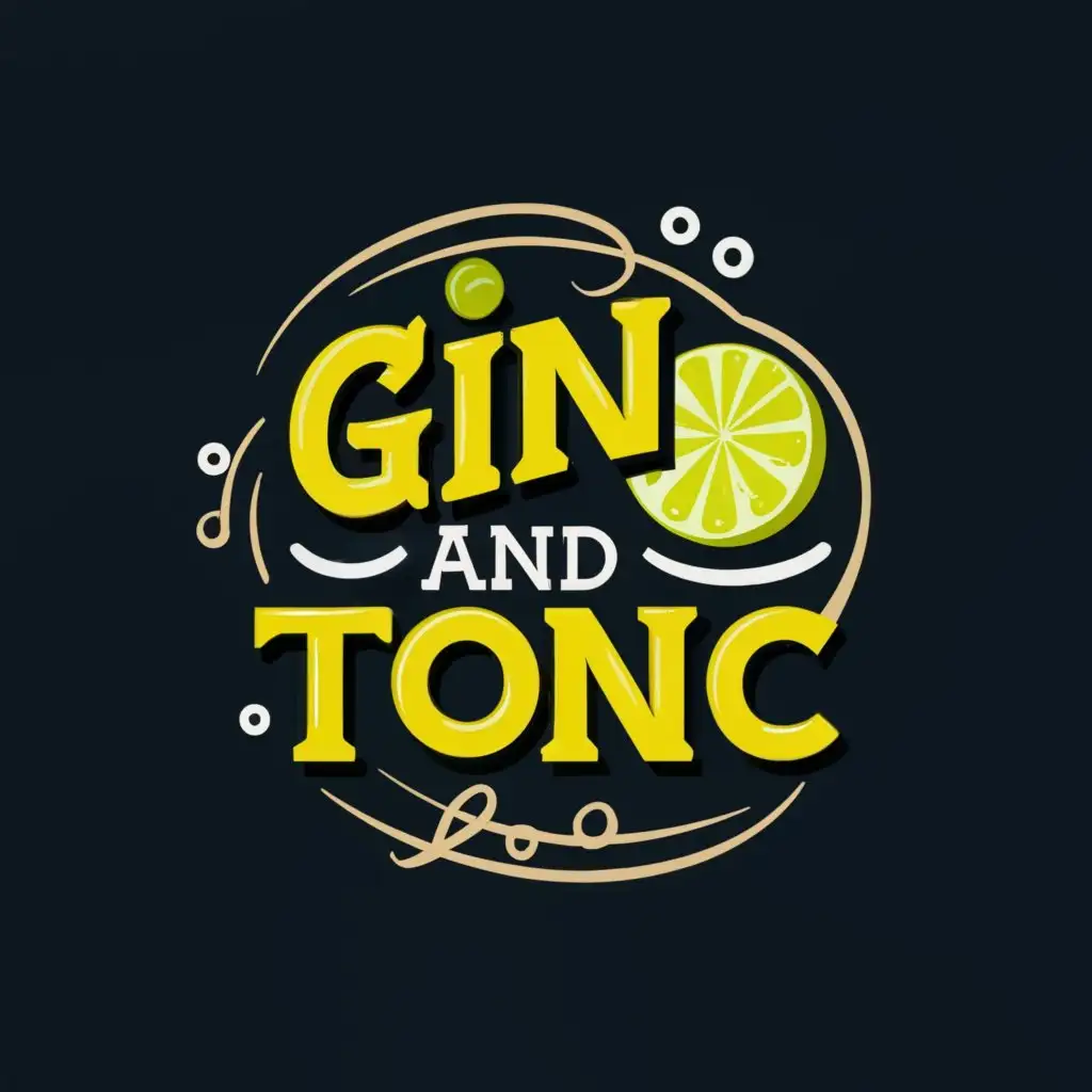 a logo design,with the text "GIN AND TONIC", main symbol:Lime wedge and guitar,Moderate,be used in Entertainment industry,clear background