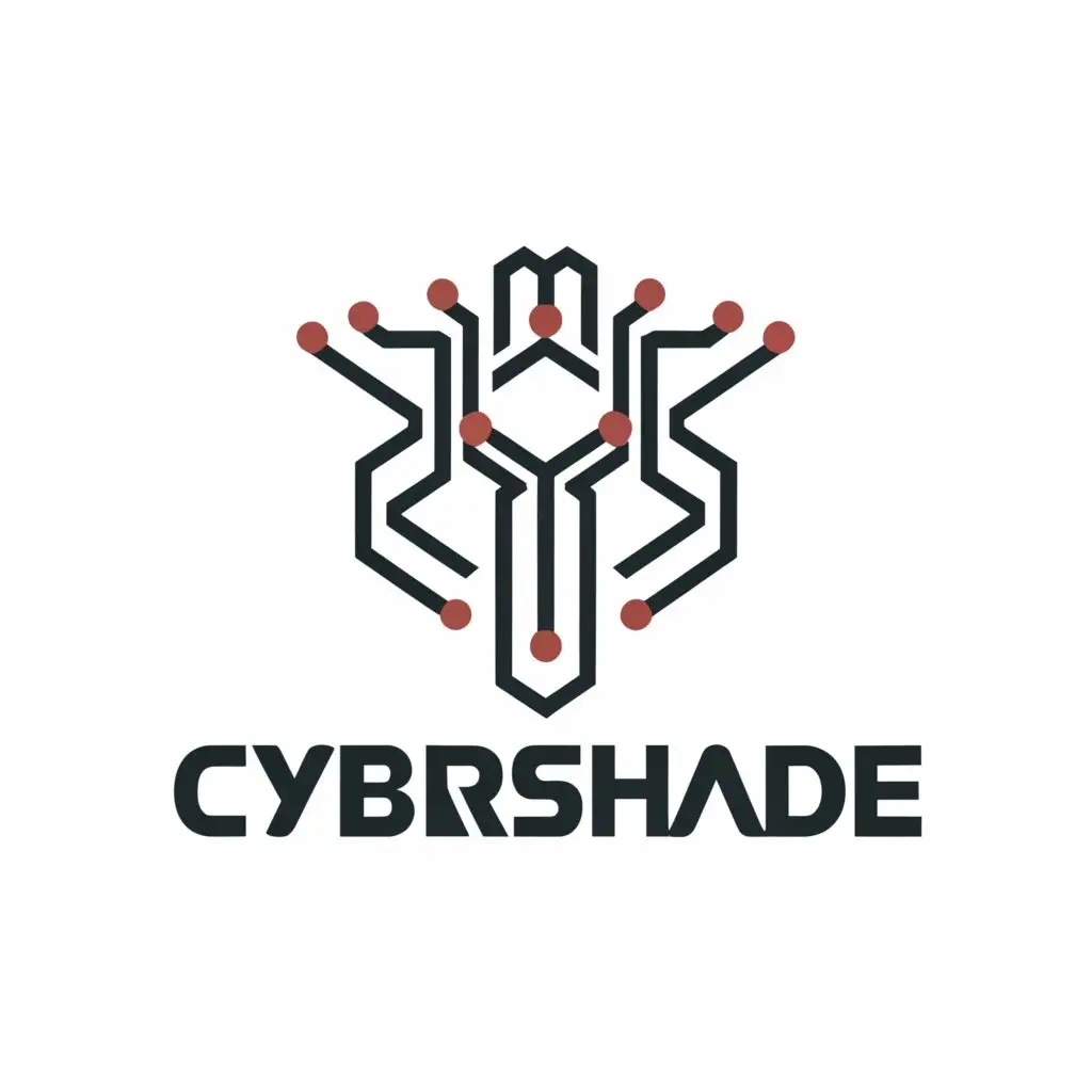 a logo design,with the text "CyberShade", main symbol:Shield, Quantum, White Background,complex,clear background