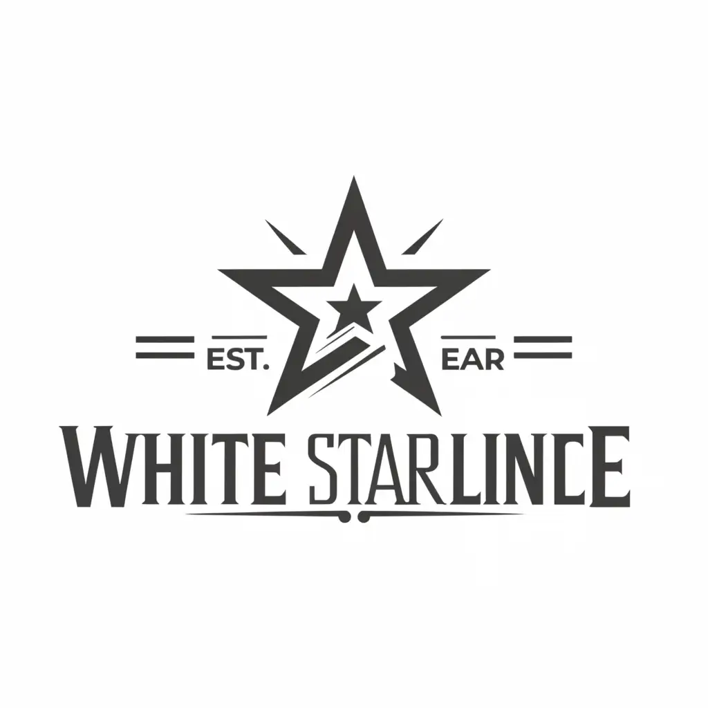 LOGO-Design-For-White-Star-Line-Elegant-Star-Symbol-on-Clear-Background