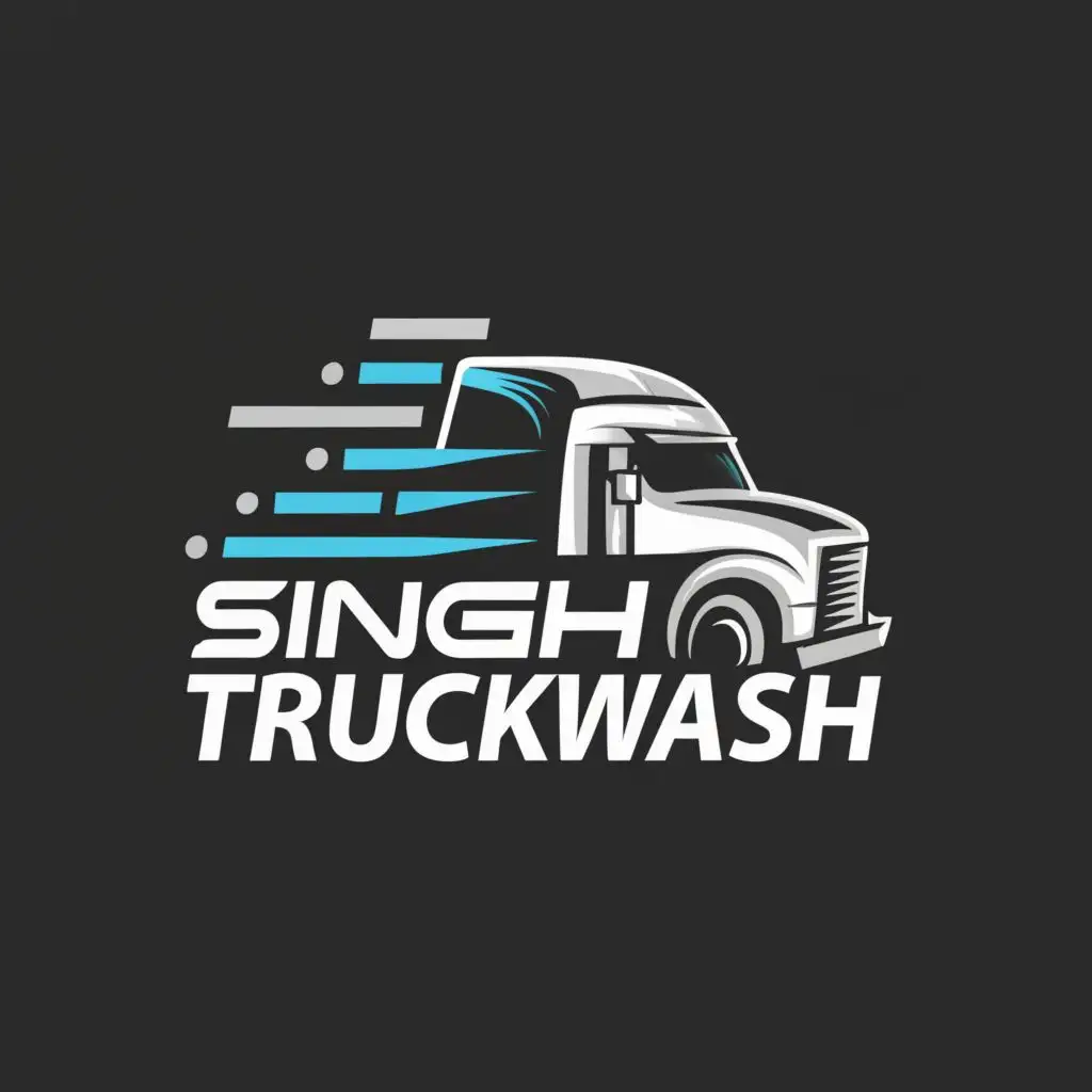 a logo design,with the text "SINGH TRUCK WASH", main symbol:TRUCK,Minimalistic,be used in Automotive industry,clear background