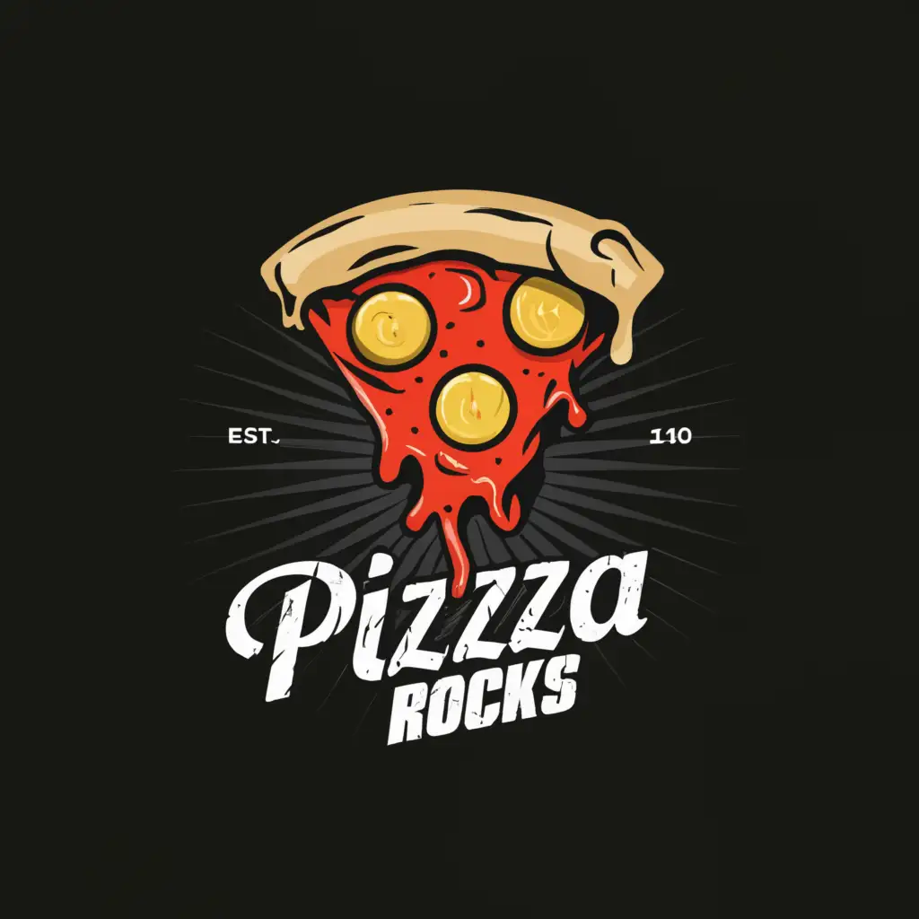LOGO-Design-For-Pizza-Rocks-Delicious-Pizza-Icon-for-Restaurant-Industry