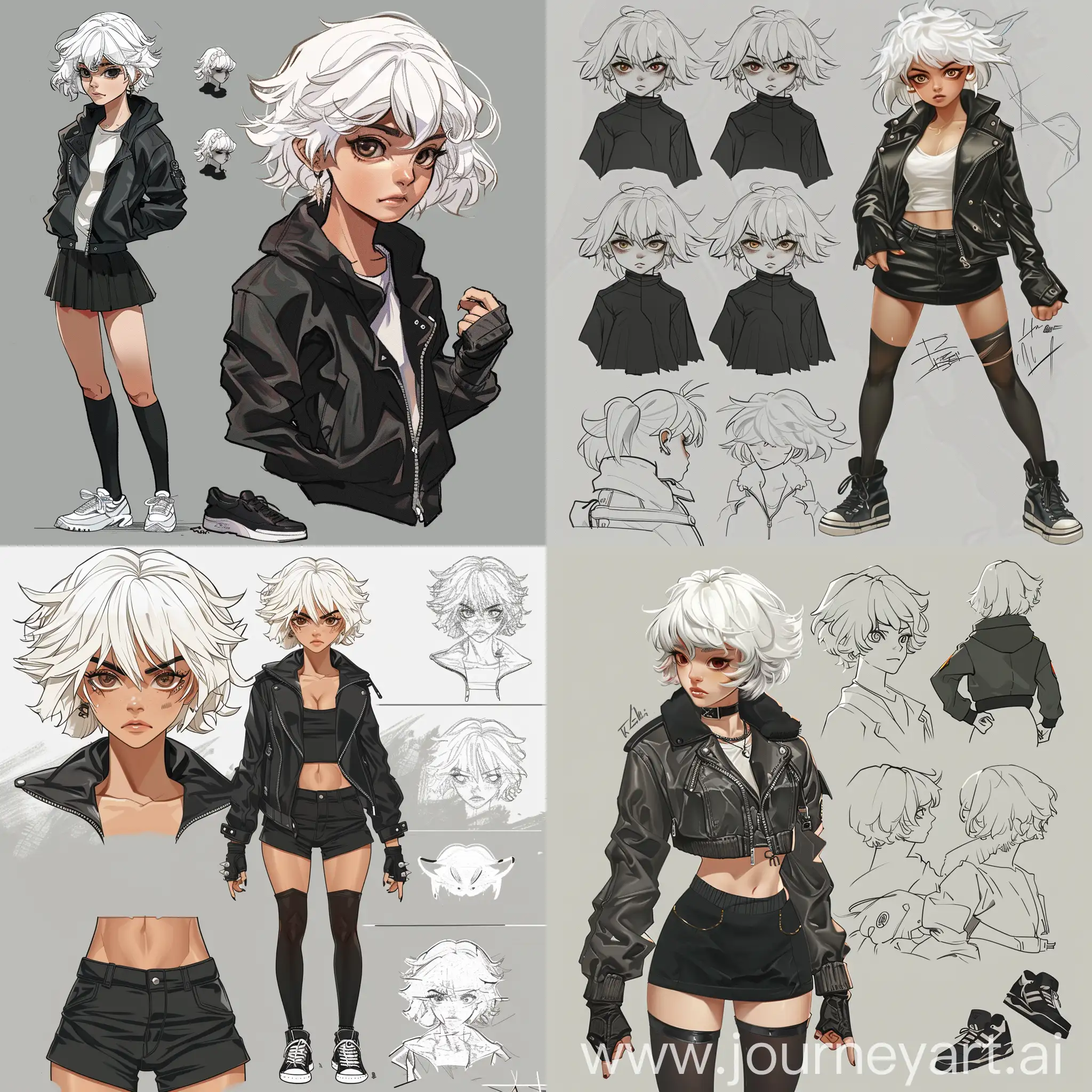 Anime-Character-Design-Badass-Young-Woman-with-Fluffy-White-Hair-and-Leather-Gloves