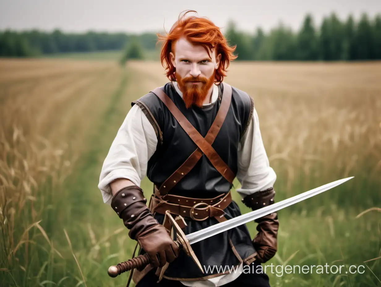 Joyful-RedHaired-Warrior-with-Dual-Swords-in-a-Clear-Field