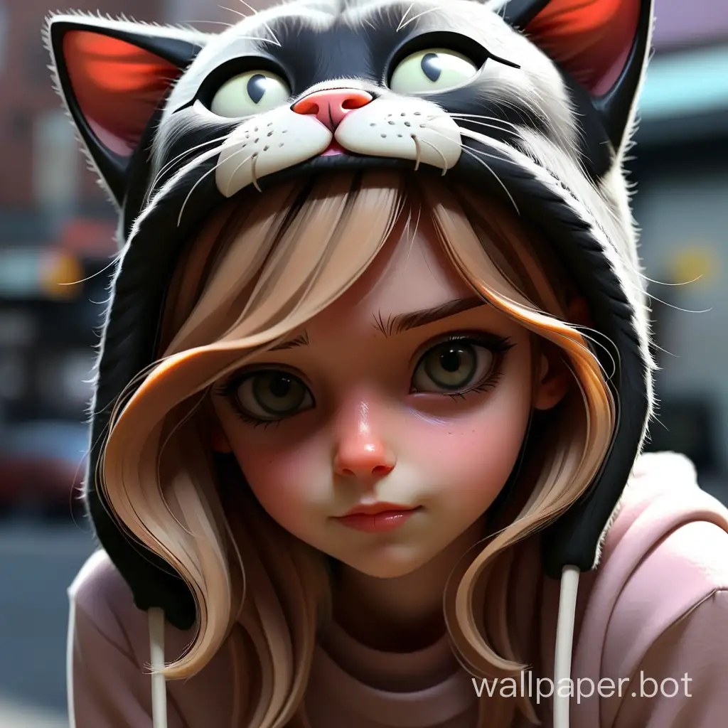 Girl in a cat hat