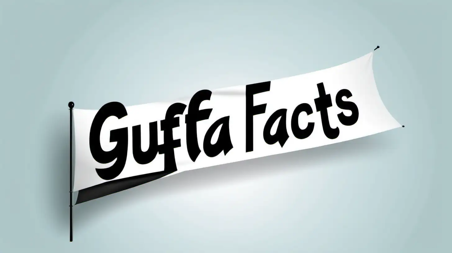 Create a banner with the phrase Guffa Facts ,with black design