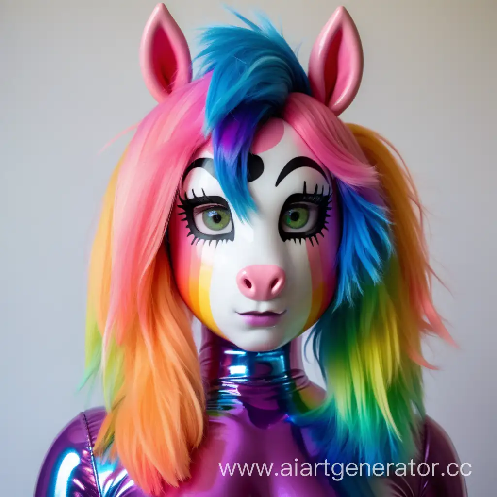 Colorful-Latex-Pony-Girl-with-Rainbow-Skin-and-Lush-Mane