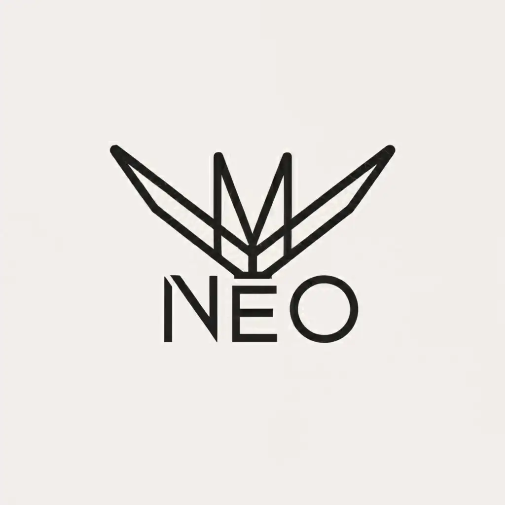 a logo design,with the text "NEO", main symbol:origami,Minimalistic,be used in Retail industry,clear background