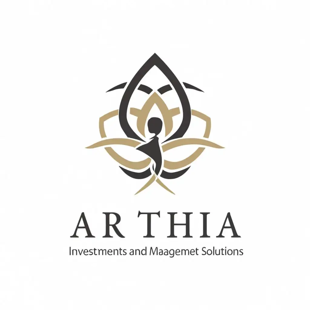 logo, Create an elegant logo with the name 'Artha' prominently displayed. The logo should incorporate a design that subtly suggests wealth management and smart investment strategies. Under the name 'Artha', incorporate the tagline 'Investments and Management solutions'. The entire design should emanate a sense of professionalism and reliability. Symbolises growth and success in the bussiness., with the text "Artha- Investments and Management Solutions", typography, be used in Finance industry