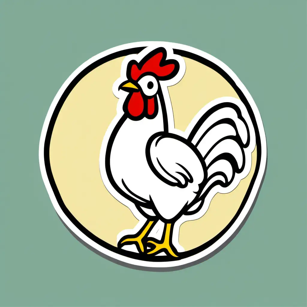 chicken, clipart, sticker, patch, simple