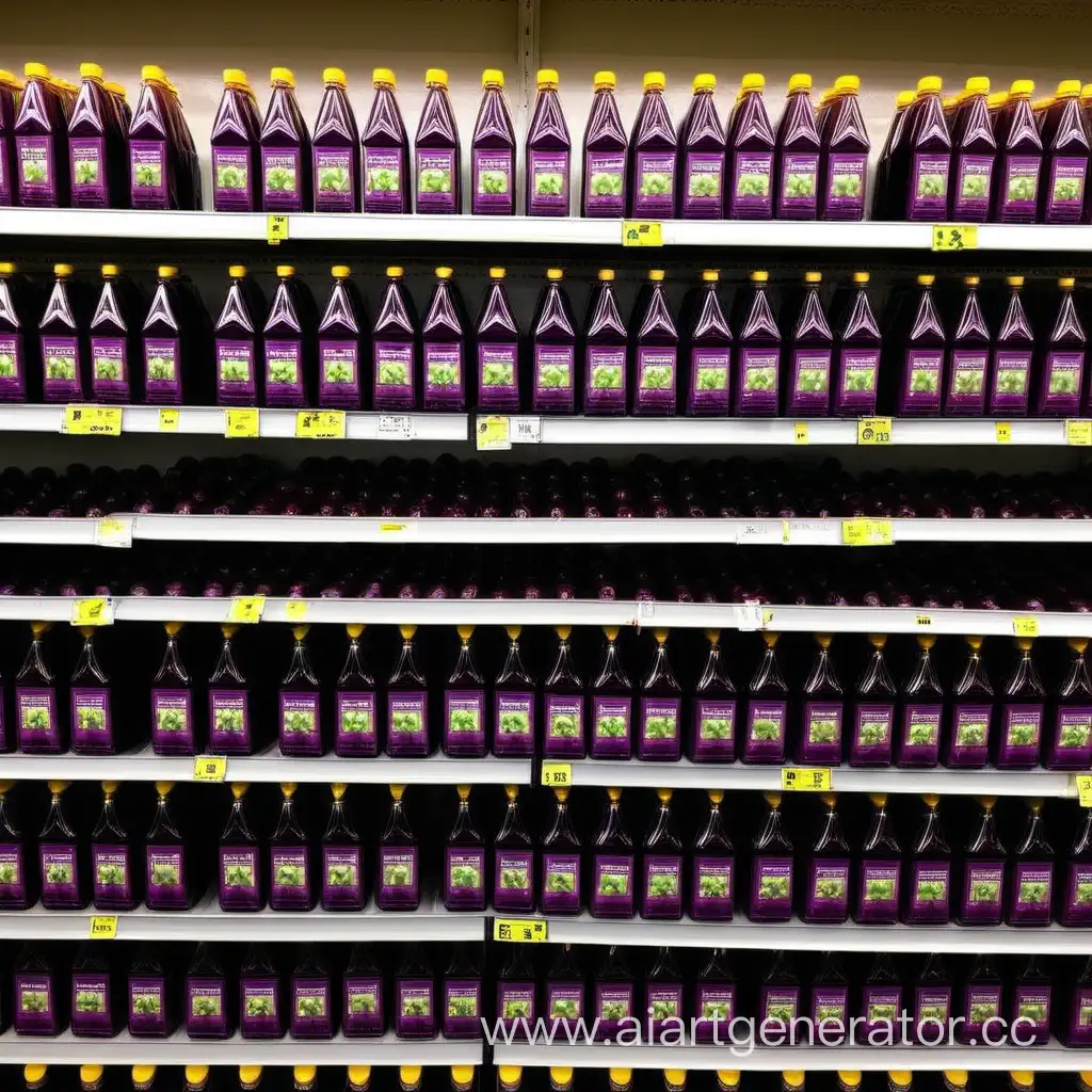 Grape-Juice-Shelf-Display-Vibrant-Variety-of-Grape-Juices-in-Store