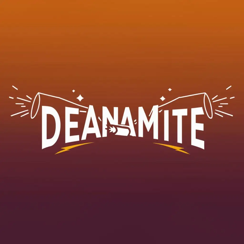 a logo design,with the text "DEANAMITE", main symbol:Dynamite,Minimalistic,clear background