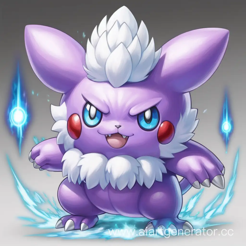 Psychalord - a Pokémon with a fluffy lilac cloud, from which bright blue eyes peek out. It possesses stronger telekinetic abilities and can create powerful psionic waves capable of paralyzing opponents.