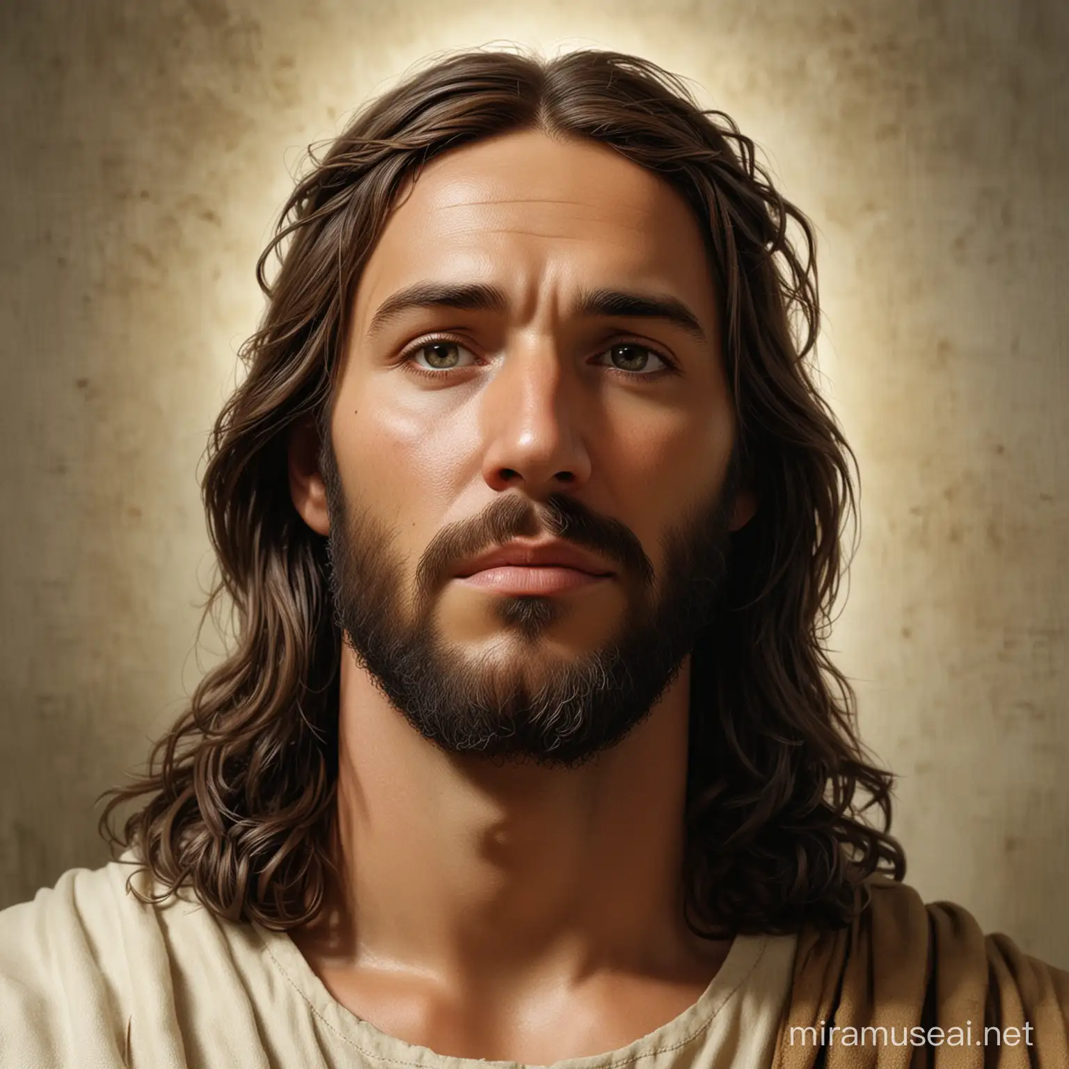 Realistic Portrait of Jesus Christ in Classic Style